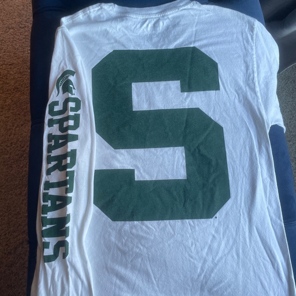 MSU Spartans White Long Sleeve T-shirt Small - Picture 6 of 8